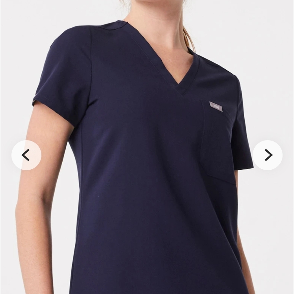 Women's Navy V-Neck Top